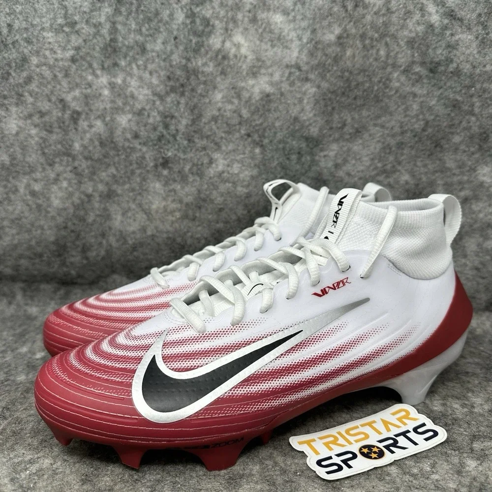 Nike Vapor Pro 1 Football Cleats Mens Size 7 White Crimson Black HM8850-102